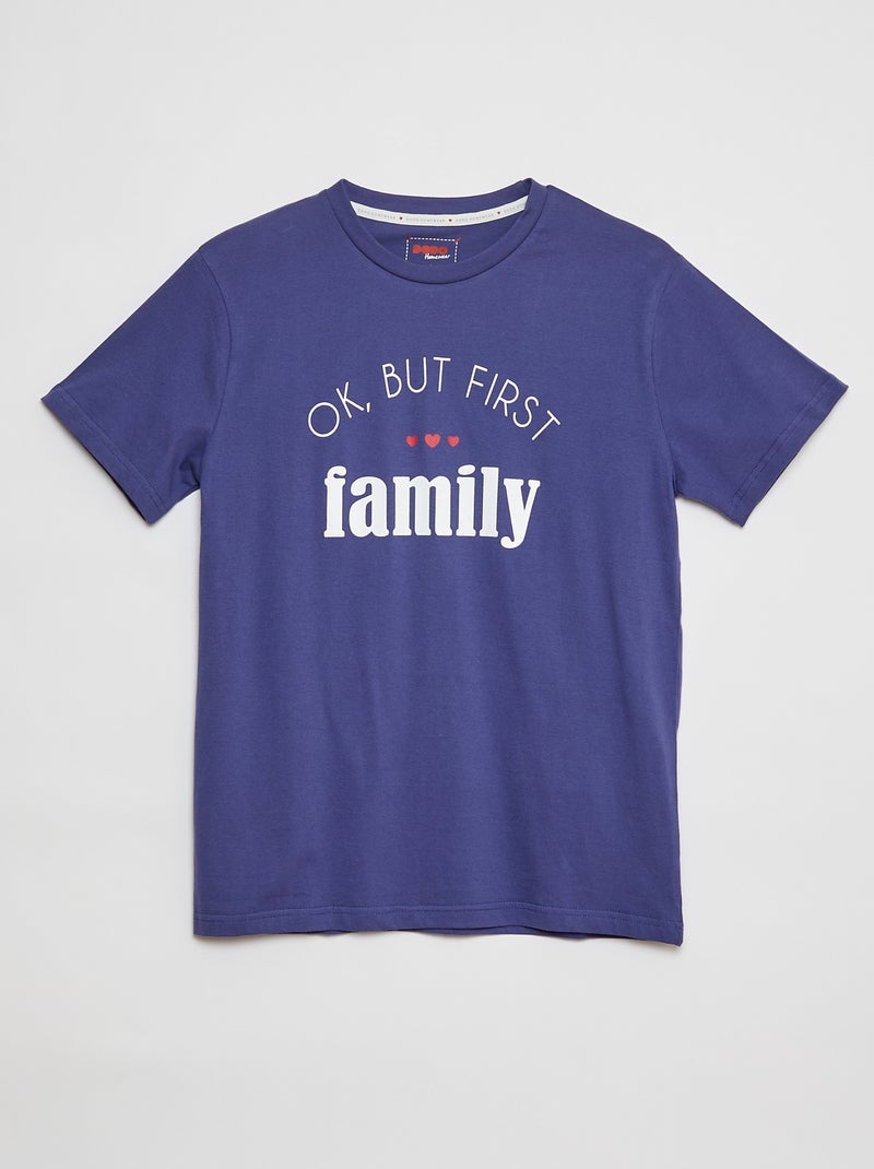 Pijama curto t-shirt + calções em jersey - 2 peças AZUL - Kiabi