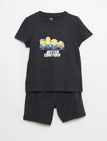 Pijama curto t-shirt + calções 'Minions' - 2 peças