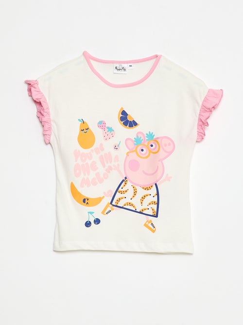 Pijama curto t-shirt + calções 'Peppa Pig' - 2 peças - Kiabi