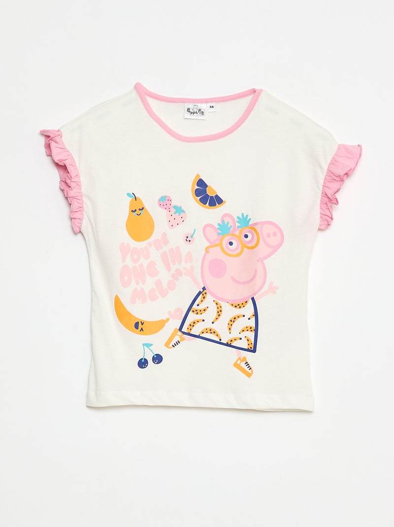 Pijama curto t-shirt + calções 'Peppa Pig' - 2 peças ROSA - Kiabi
