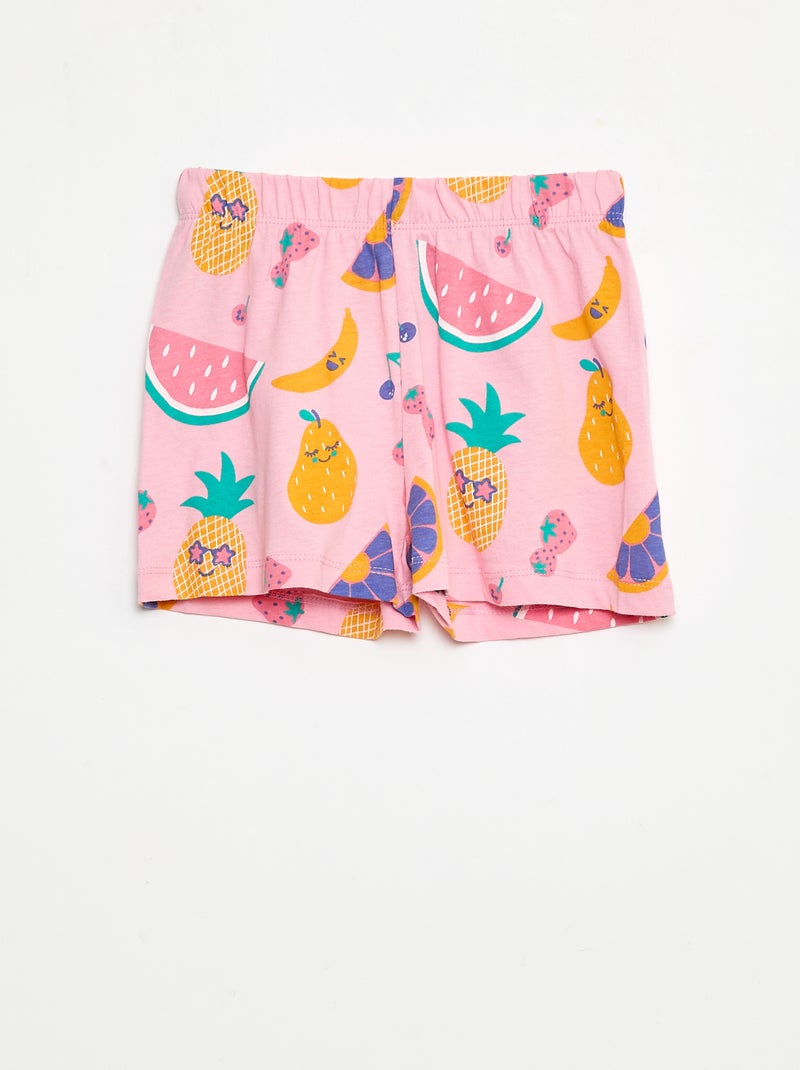 Pijama curto t-shirt + calções 'Peppa Pig' - 2 peças ROSA - Kiabi