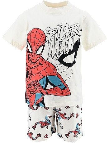 Pijama curto t-shirt + calções spiderman menino | licença oficial