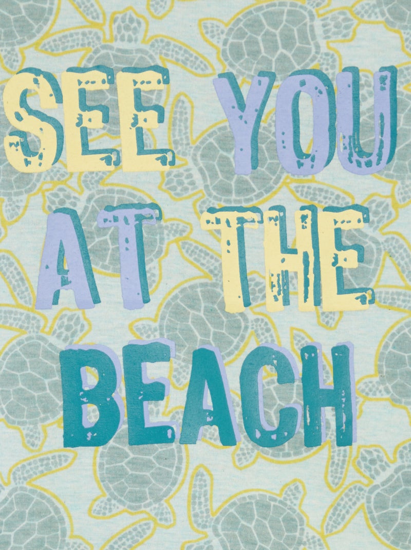 Pijama curto t-shirt com estampado + calções - 2 peças VERDE - Kiabi