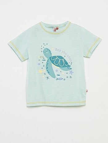 Pijama curto t-shirt com estampado + calções - 2 peças
