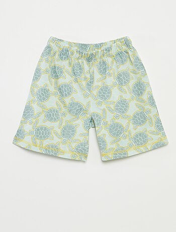 Pijama curto t-shirt com estampado + calções - 2 peças