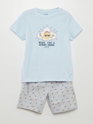 Pijama curto T-shirt e calções - 2 peças