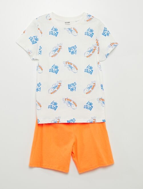 Pijama curto T-shirt e calções - 2 peças - Kiabi