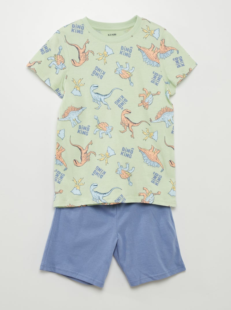 Pijama curto T-shirt e calções - 2 peças VERDE - Kiabi