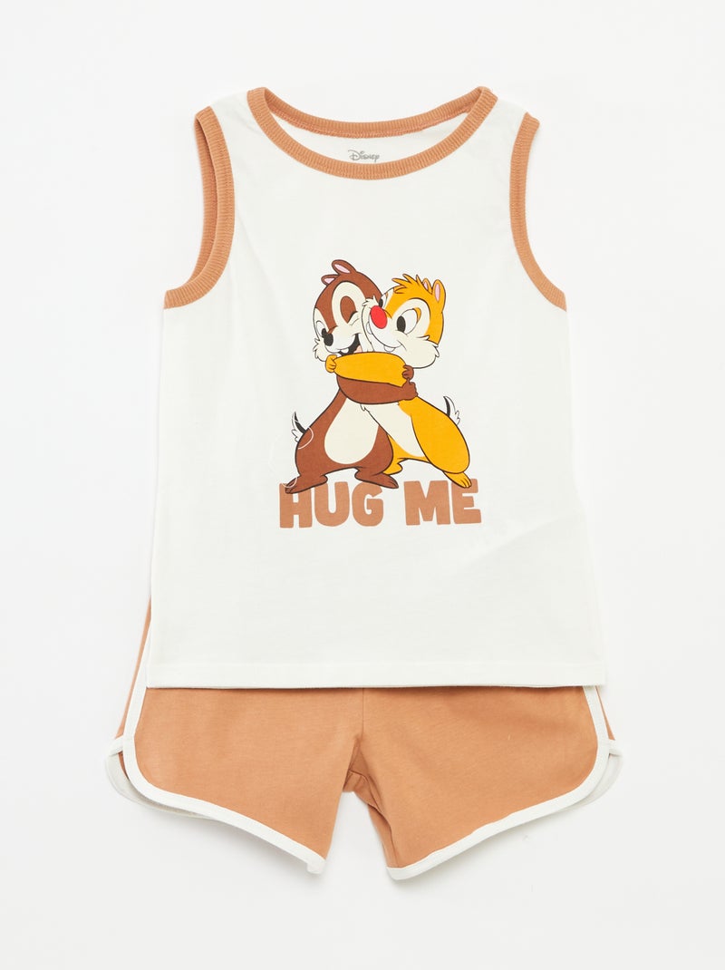 Pijama curto 'Tico e Teco'  - 2 peças BRANCO - Kiabi