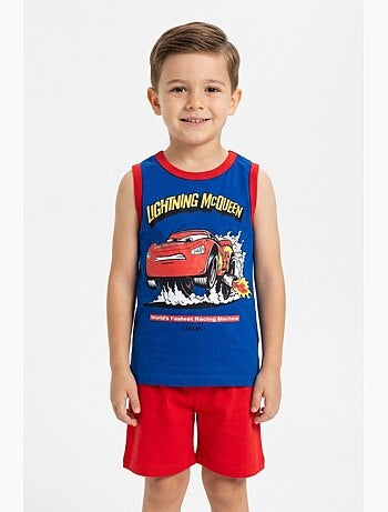 Pijama curto top de alças + calções cars menino | licença oficial
