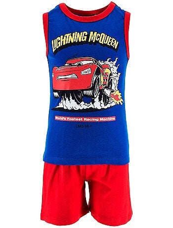 Pijama curto top de alças + calções cars menino | licença oficial