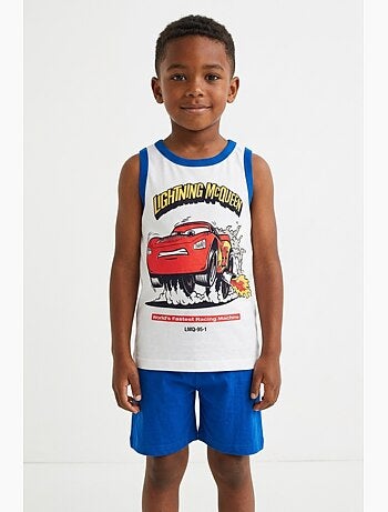 Pijama curto top de alças + calções cars menino | licença oficial