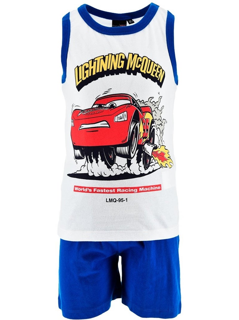Pijama curto top de alças + calções cars menino | licença oficial Branco - Kiabi