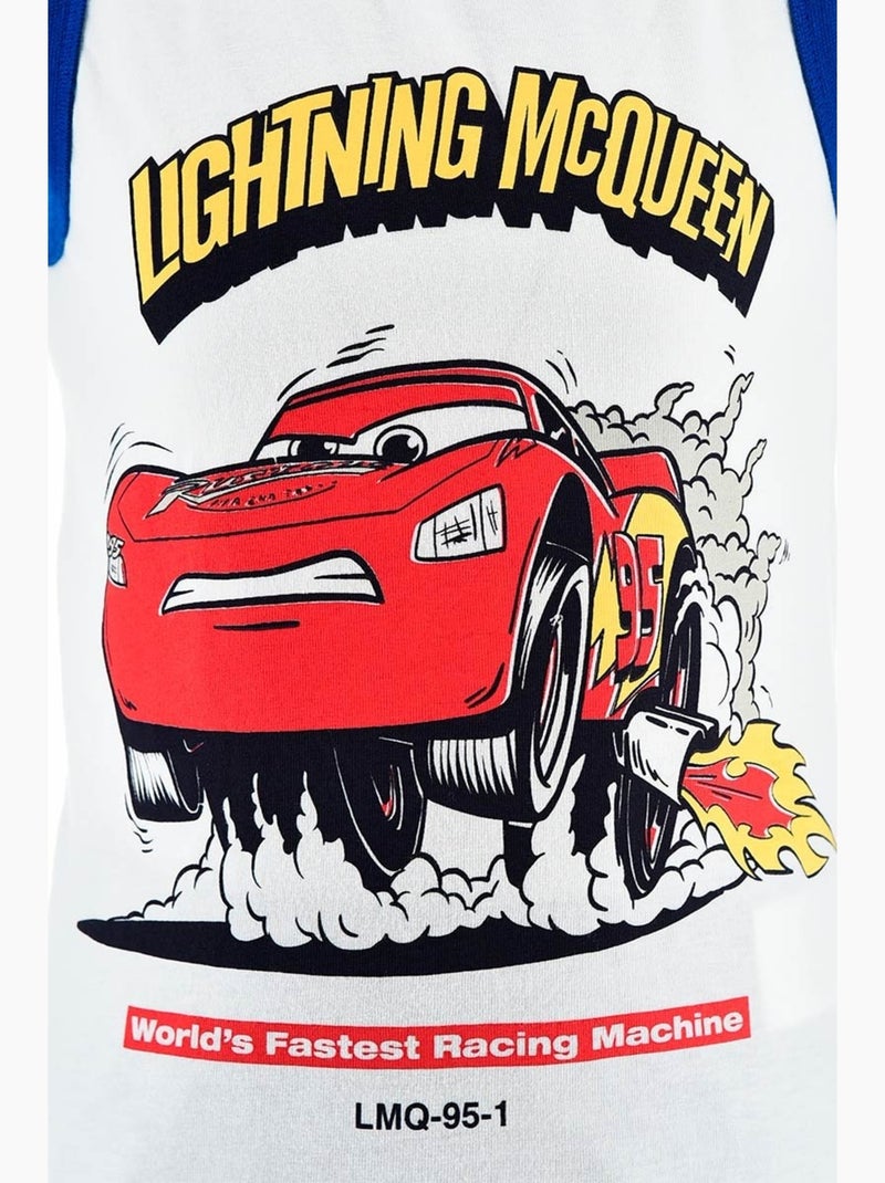 Pijama curto top de alças + calções cars menino | licença oficial Branco - Kiabi