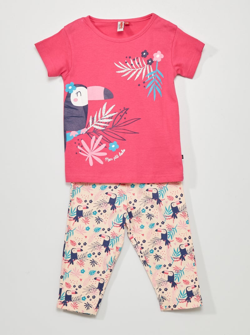 Pijama curto 'tucano' - 2 peças ROSA - Kiabi