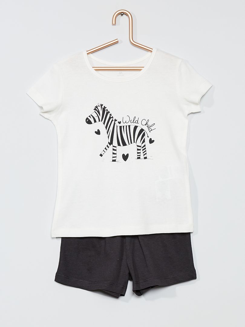 Pijama curto 'zebra' BRANCO - Kiabi