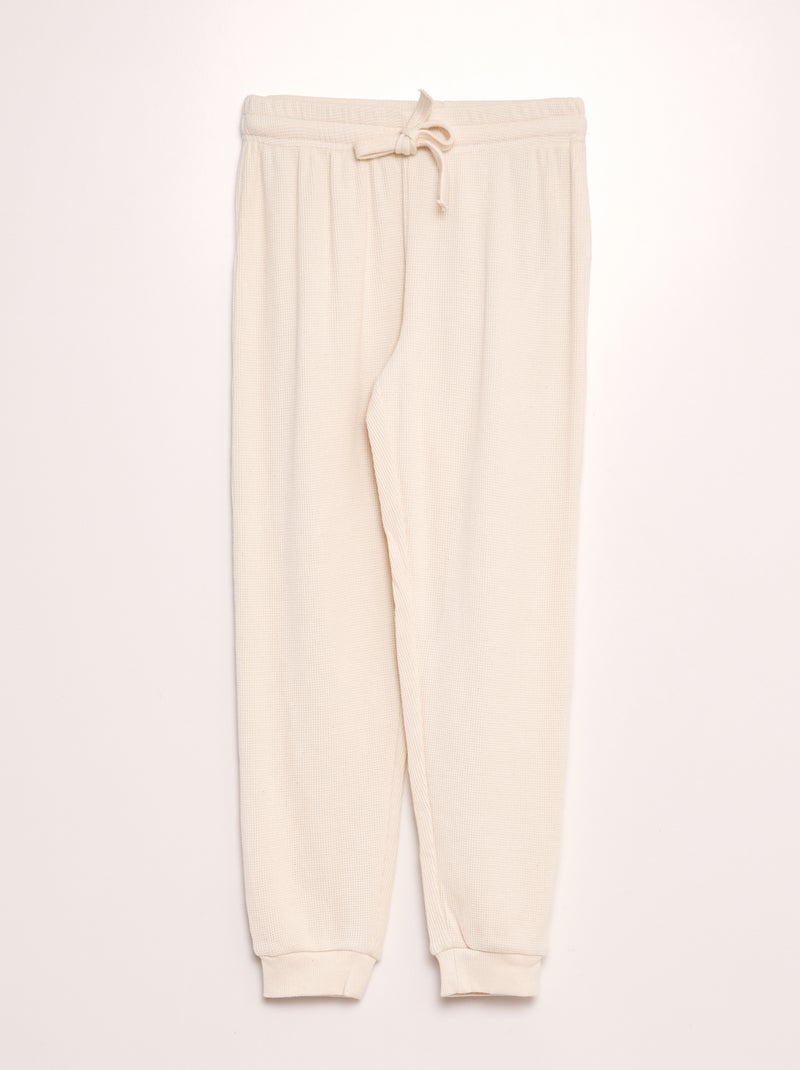 Pijama de 2 de peças em malha ninho de abelha BRANCO - Kiabi