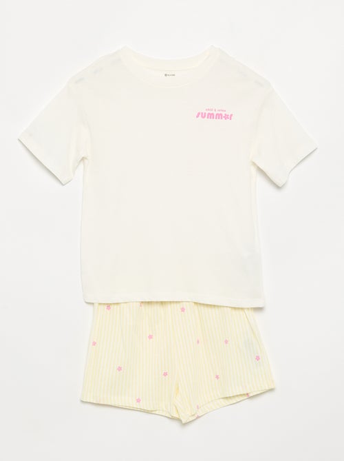 Pijama de 2 peças - calções + T-shirt - Kiabi Pijama de 2 peças - calções + T-shirt - Kiabi