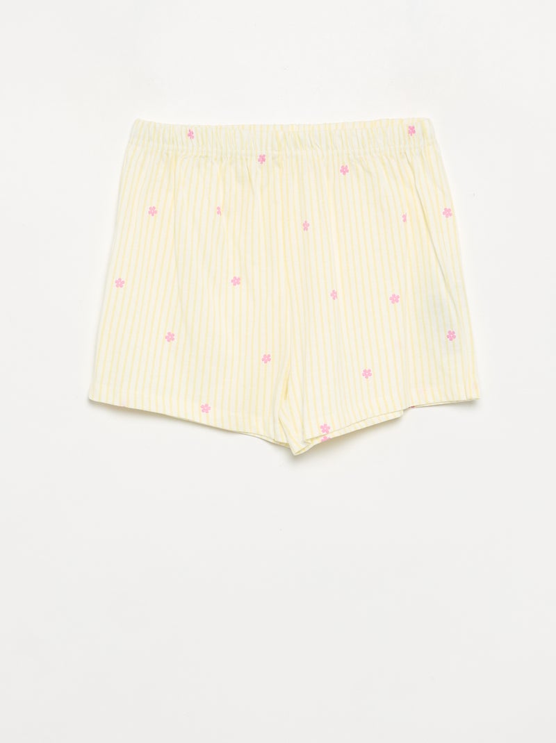 Pijama de 2 peças - calções + T-shirt Branco - Kiabi