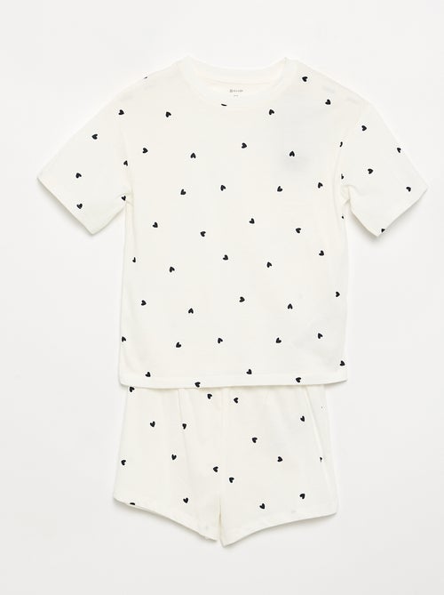 Pijama de 2 peças - calções + T-shirt - Kiabi Pijama de 2 peças - calções + T-shirt - Kiabi