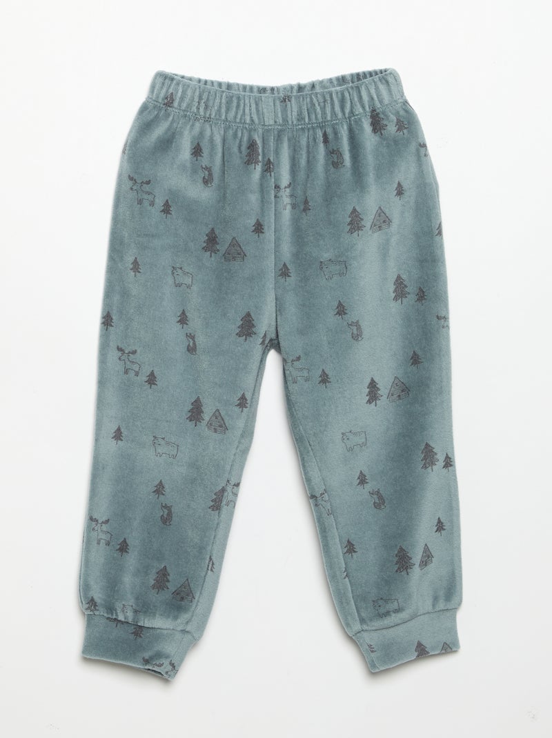 Pijama de 2 peças - Camisola + calças Azul - Kiabi