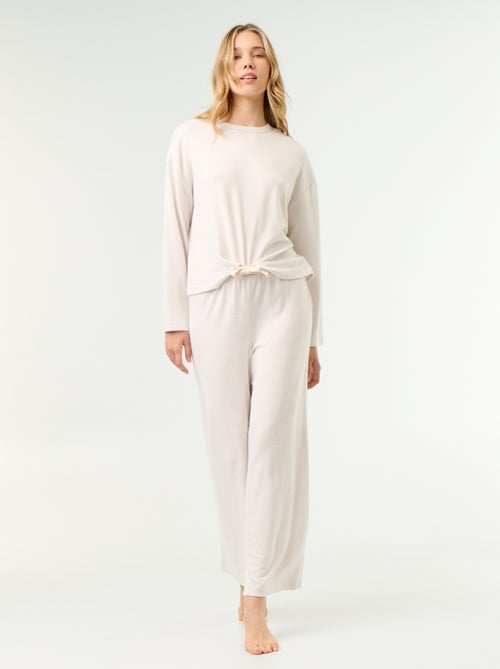 Pijama de 2 peças - Camisola de moletão + calças - Kiabi Pijama de 2 peças - Camisola de moletão + calças - Kiabi