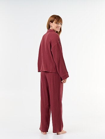Pijama de 2 peças florido - em gaze de algodão