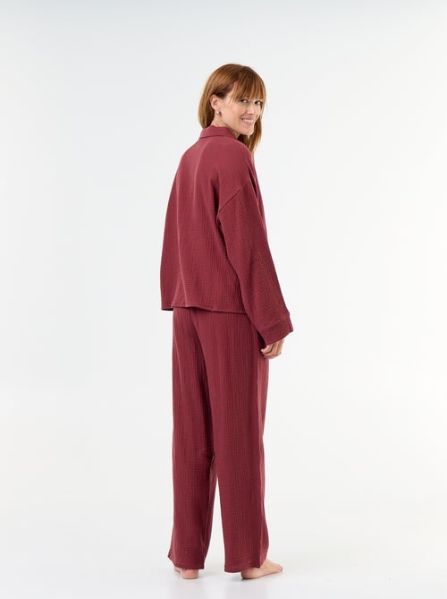 Pijama de 2 peças - em gaze de algodão - Kiabi Pijama de 2 peças - em gaze de algodão - Kiabi