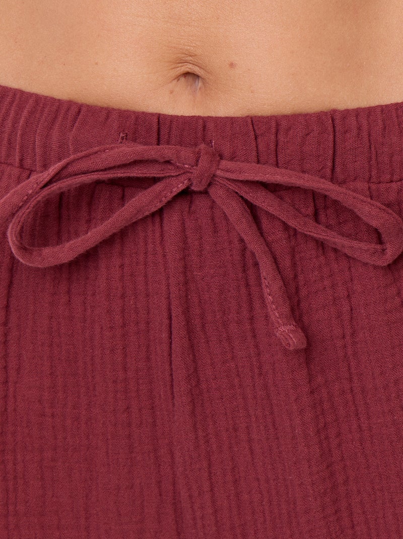 Pijama de 2 peças - em gaze de algodão Vermelho - Kiabi