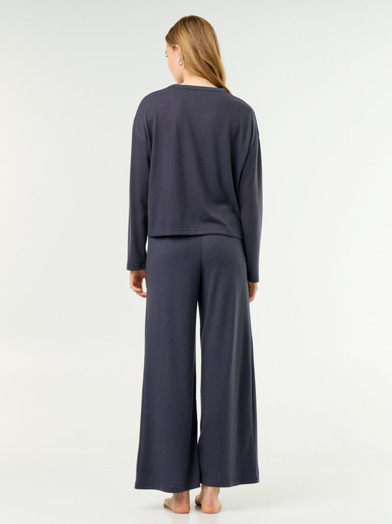 Pijama de 2 peças - Sweat + calças Azul - Kiabi