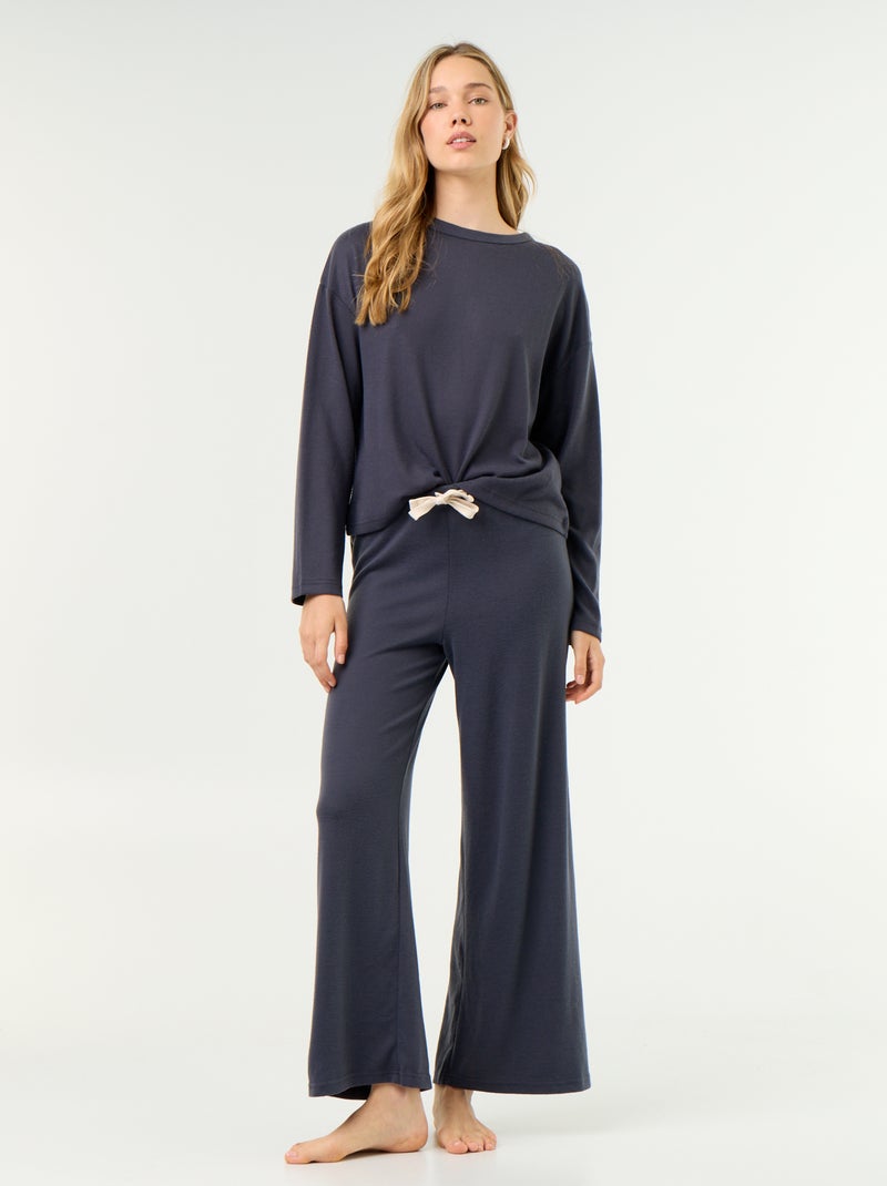 Pijama de 2 peças - Sweat + calças Azul - Kiabi