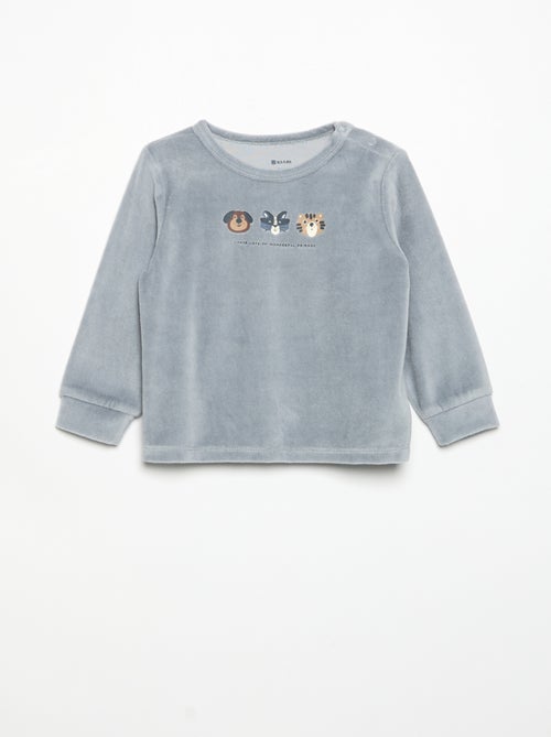 Pijama de 2 peças - Sweatshirt + calças - Kiabi Pijama de 2 peças - Sweatshirt + calças - Kiabi