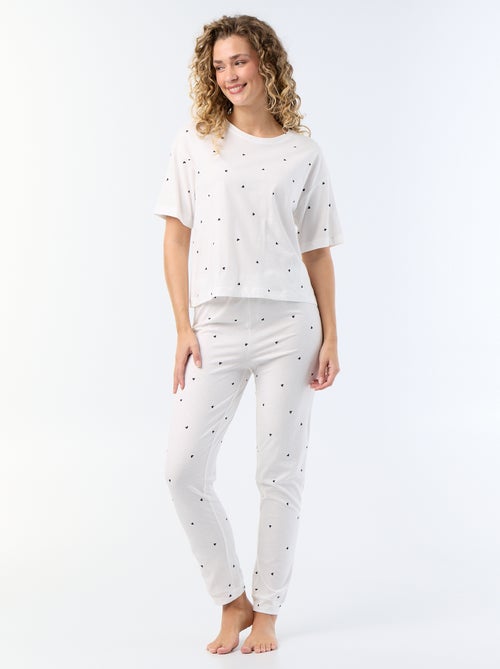 Pijama de 2 peças - t-shirt + calças - Kiabi