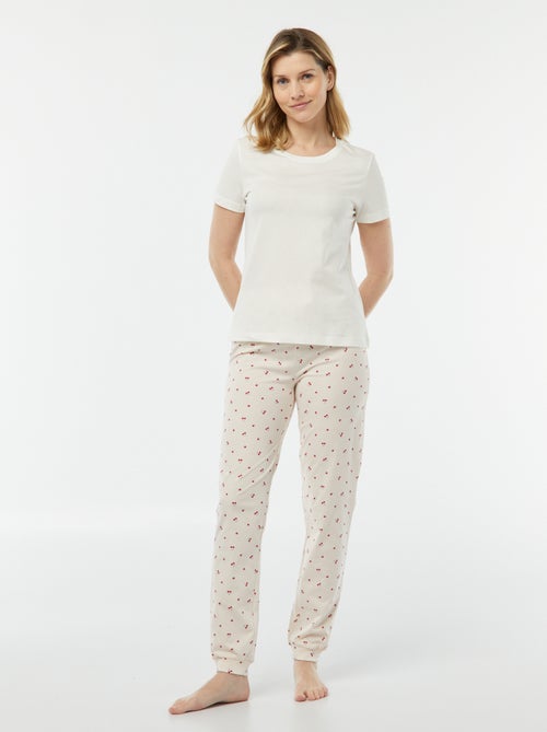Pijama de 2 peças - t-shirt + calças estampado - Kiabi