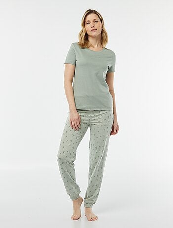 Pijama de 2 peças - t-shirt + calças estampado