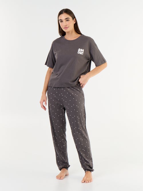 Pijama de 2 peças - t-shirt + calças - Kiabi Pijama de 2 peças - t-shirt + calças - Kiabi