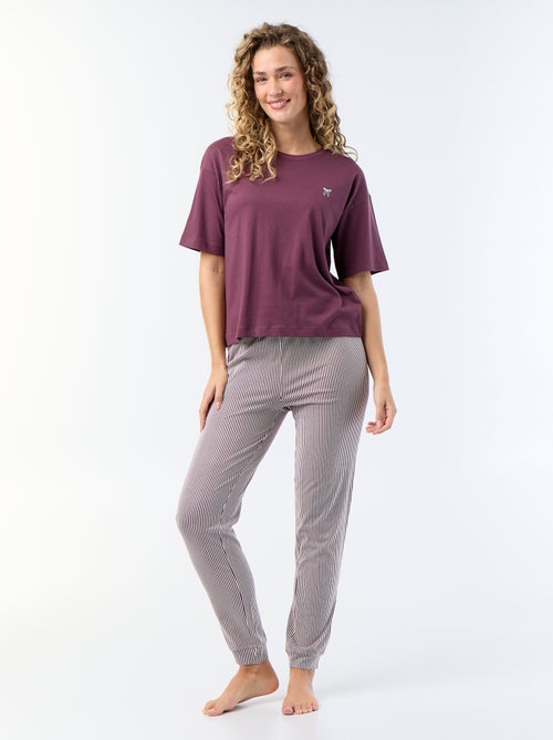 Pijama de 2 peças - t-shirt + calças - Kiabi