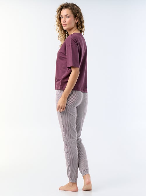 Pijama de 2 peças - t-shirt + calças - Kiabi