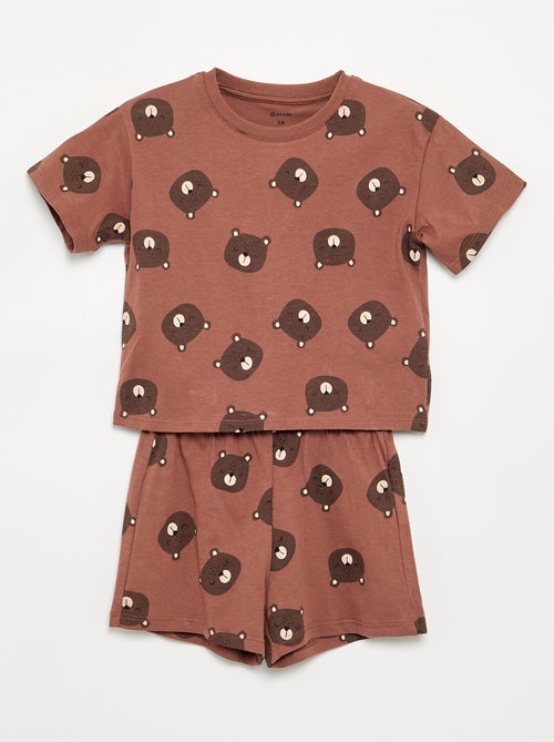 Pijama de 2 peças - T-shirt + calções - Kiabi