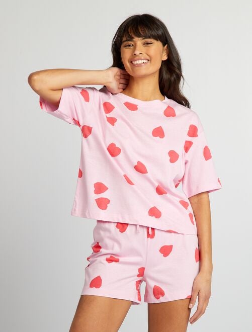 Pijama de 2 peças - T-shirt + calções - Kiabi