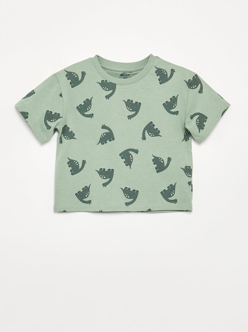 Pijama de 2 peças - T-shirt + calções Verde - Kiabi