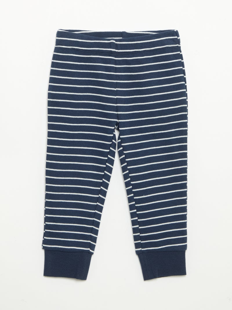 Pijama de 2 peças - T-shirt de manga comprida + calças Azul - Kiabi