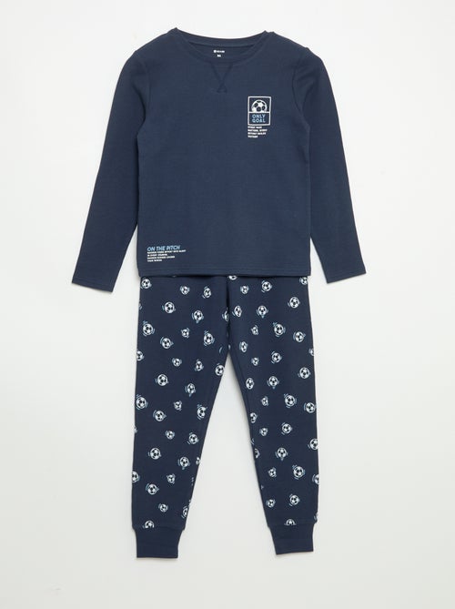 Pijama de 2 peças - T-shirt de manga comprida + calças - Kiabi Pijama de 2 peças - T-shirt de manga comprida + calças - Kiabi