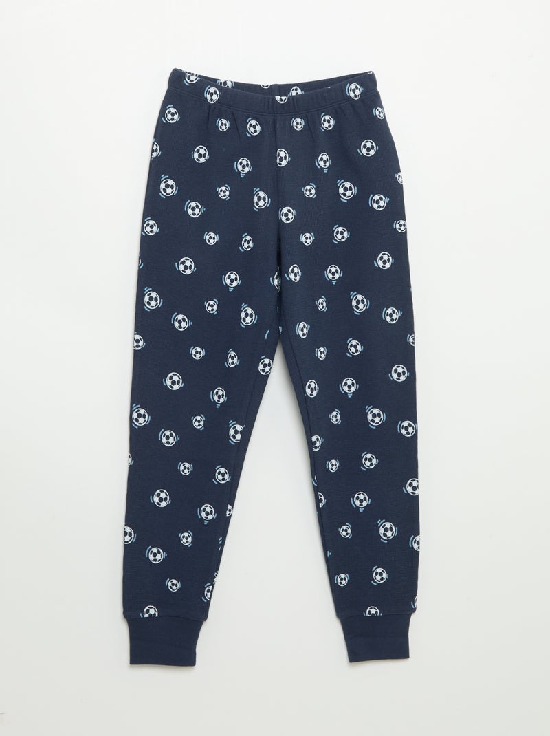 Pijama de 2 peças - T-shirt de manga comprida + calças Azul - Kiabi