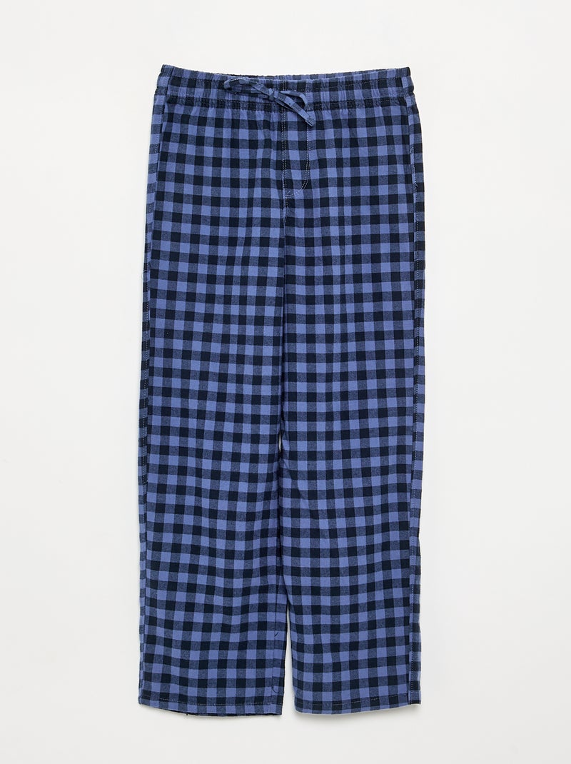 Pijama de 2 peças - T-shirt de manga comprida + Calças Azul - Kiabi