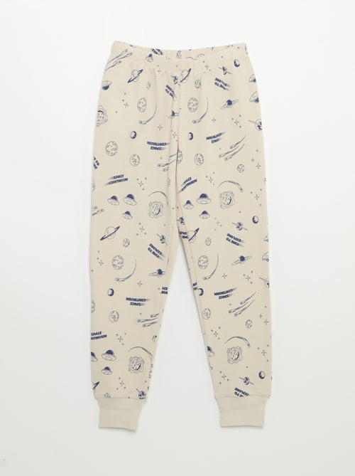Pijama de 2 peças - T-shirt de manga comprida + calças - Kiabi