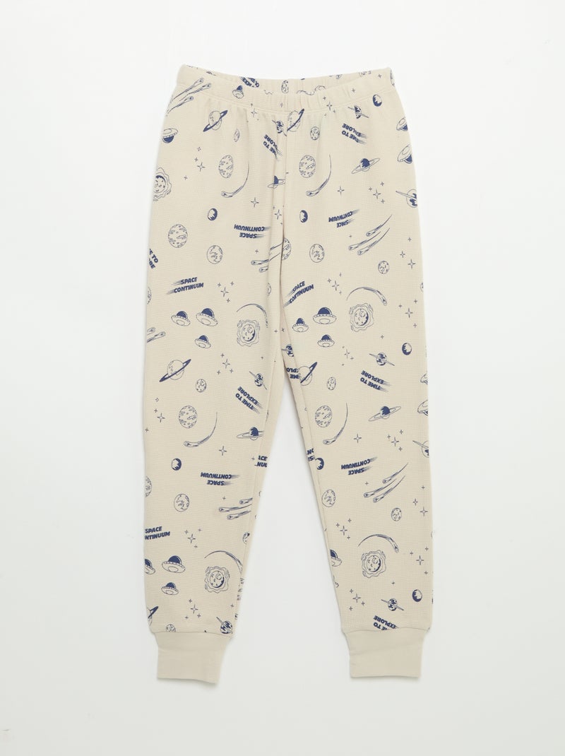 Pijama de 2 peças - T-shirt de manga comprida + calças Cinza - Kiabi