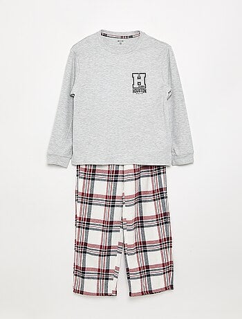 Pijama de 2 peças - T-shirt de manga comprida + Calças