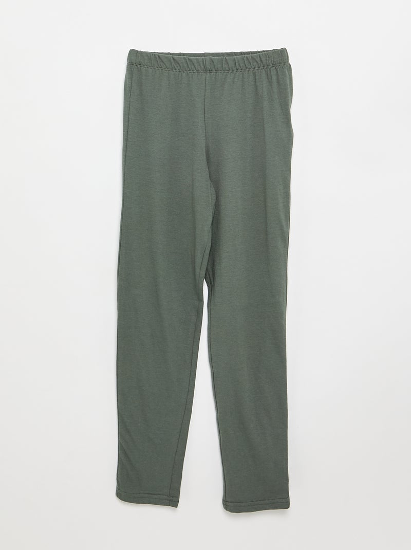 Pijama de 2 peças - T-shirt de manga comprida + calças Verde - Kiabi
