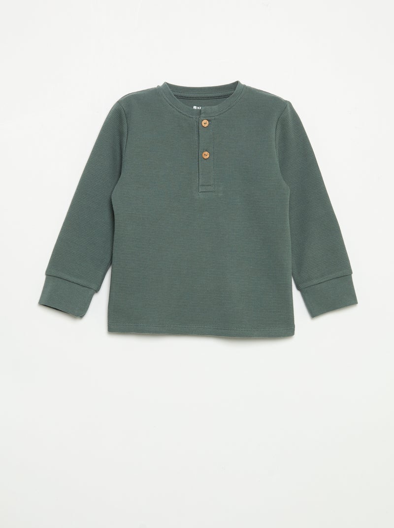 Pijama de 2 peças - T-shirt de manga comprida + calças Verde - Kiabi